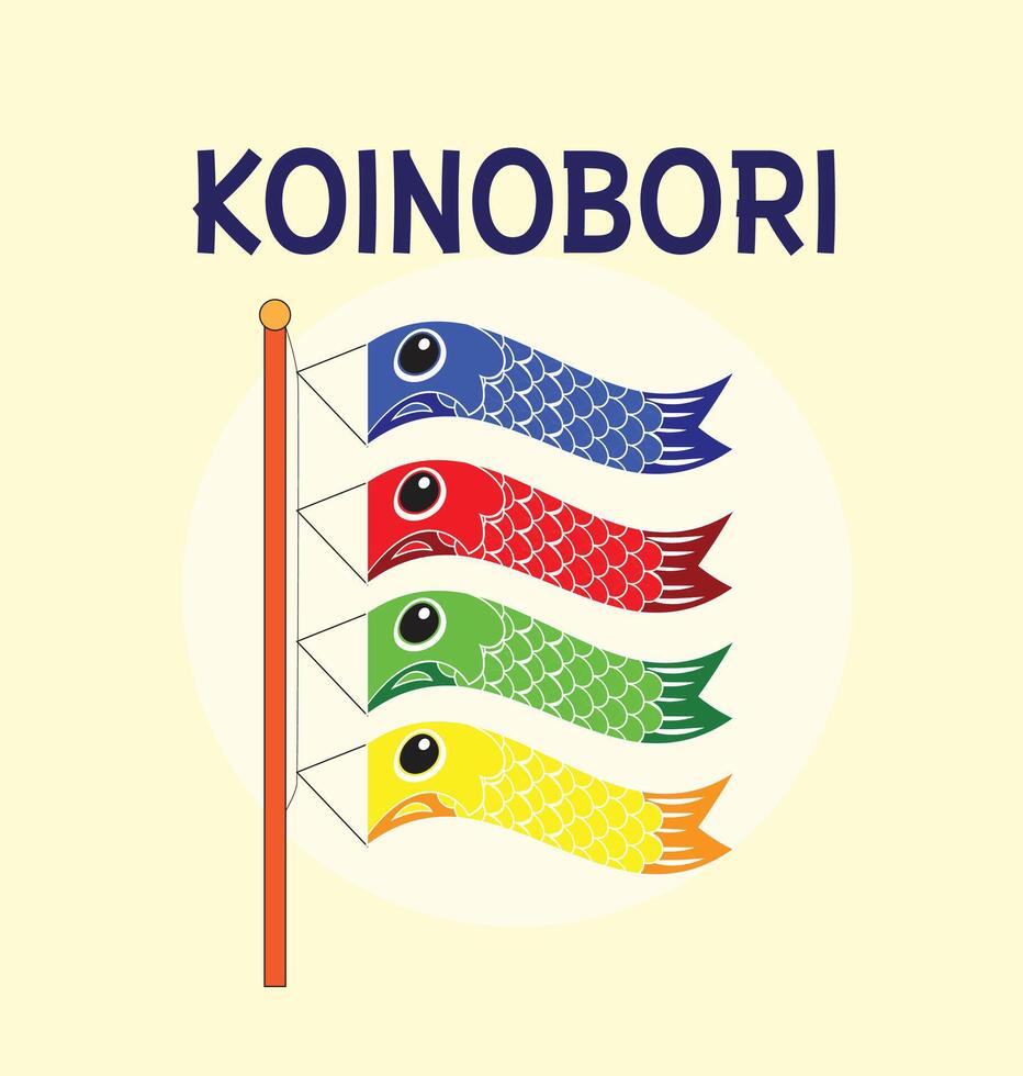 koinobori carpa serpentinas en oro elementos antecedentes. japonés traducir dorado semana fiesta vector