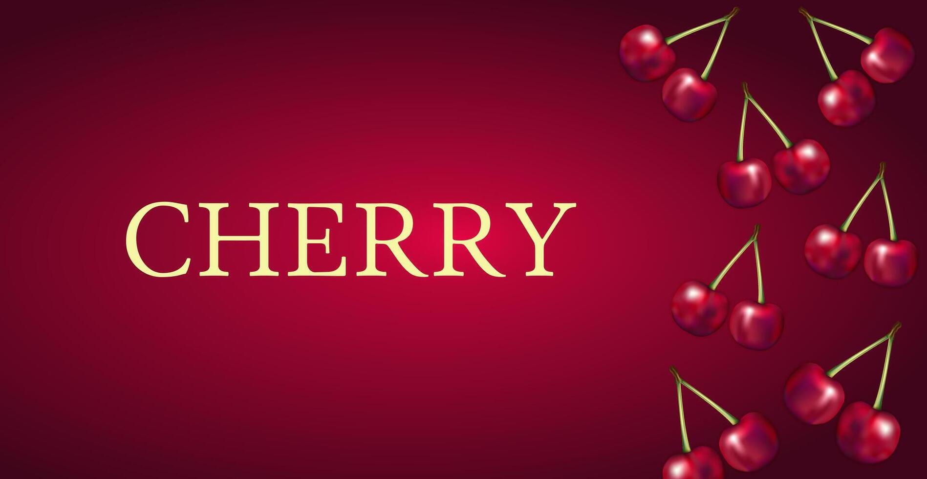 Nice Cherry Red Fruits Background Illustration Banner Design vector