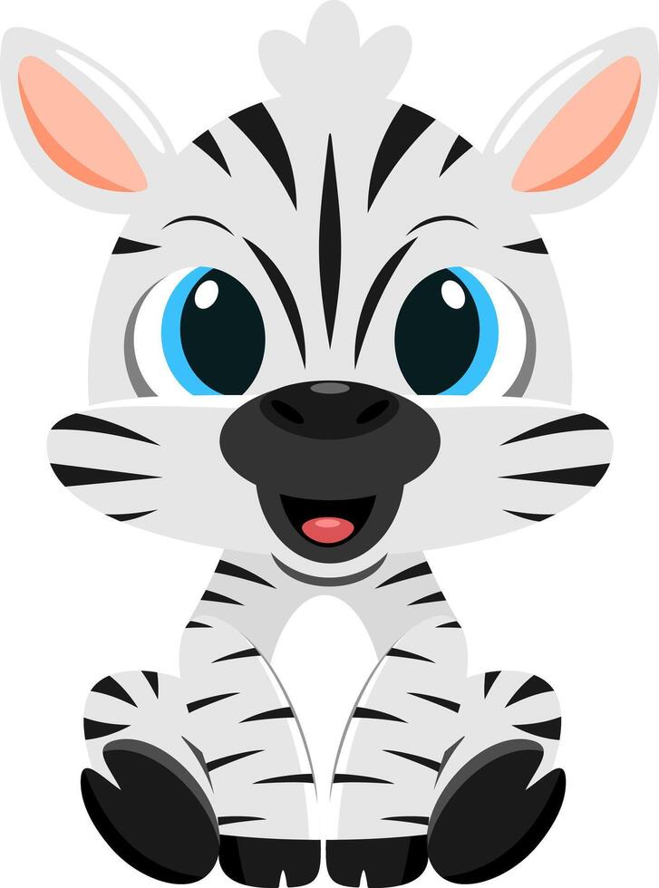 Cute Baby Zebra Cartoon Character vector