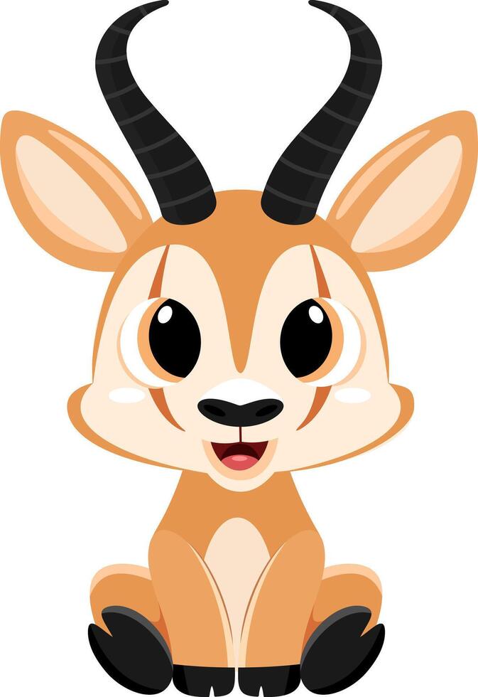 Cute Baby Springbok Cartoon Character vector