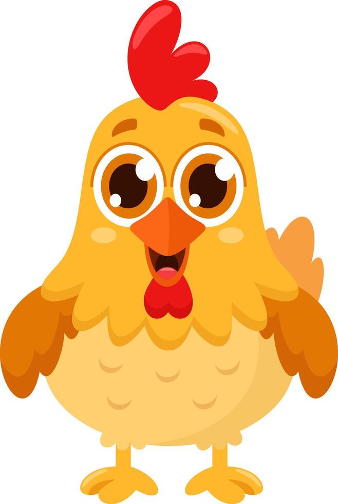 Cute Baby Chicken Animal Cartoon Character vector