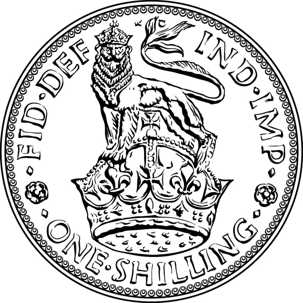 British money coin shilling vector