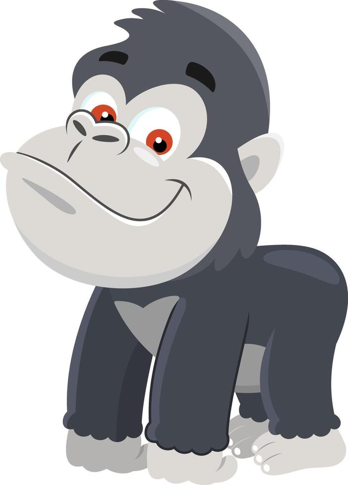 Cute Baby Gorilla Cartoon Character vector