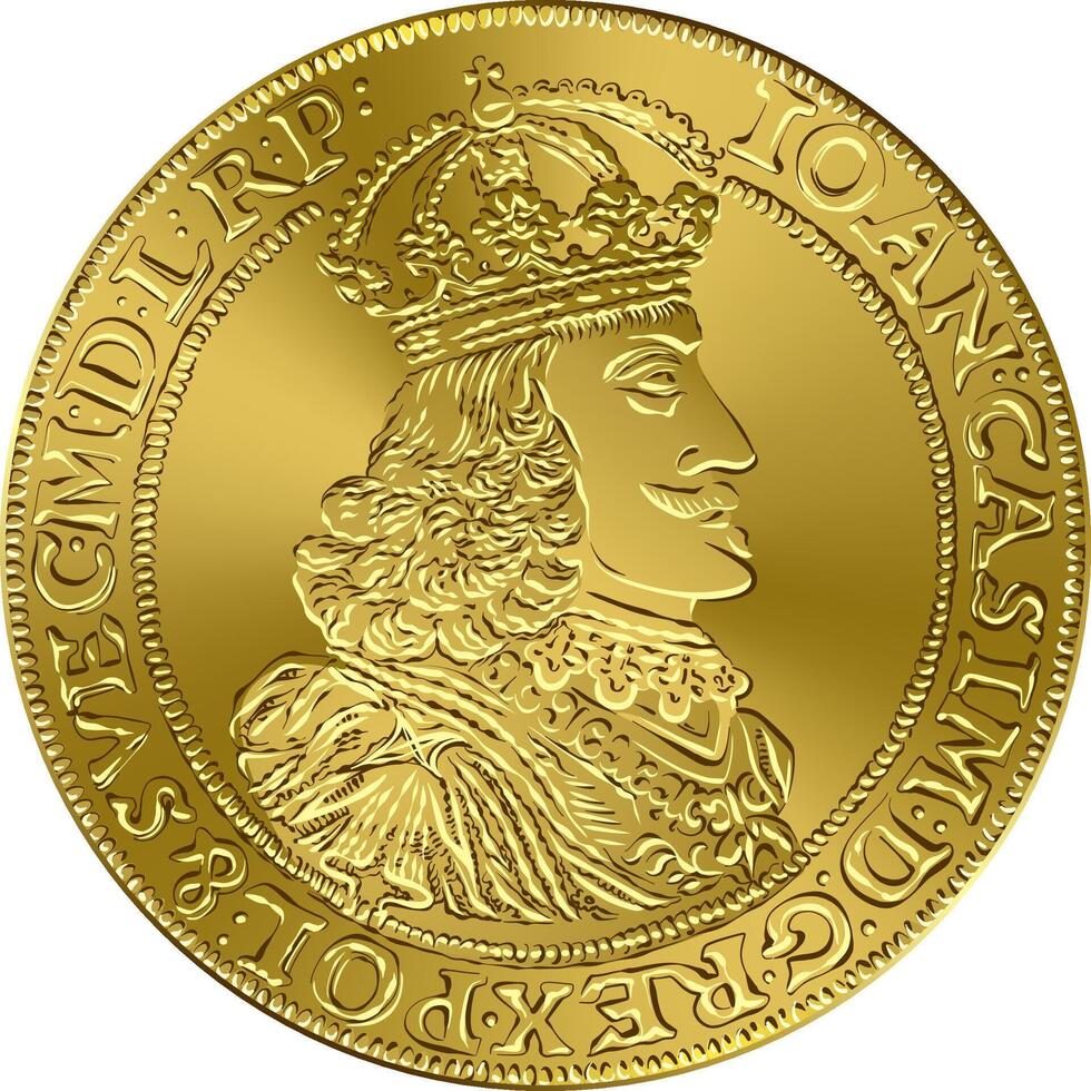 Gold double ducat of John II Casimir Vasa vector