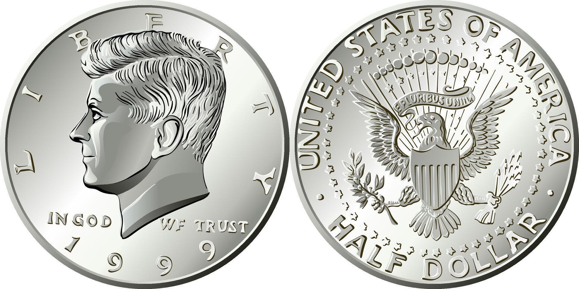 United States coin Half dollar vector