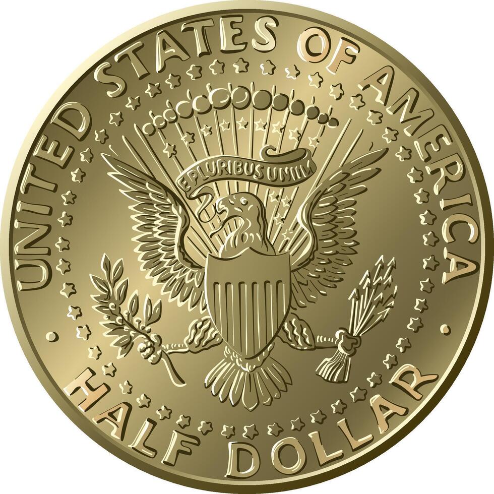 United States coin Half dollar vector