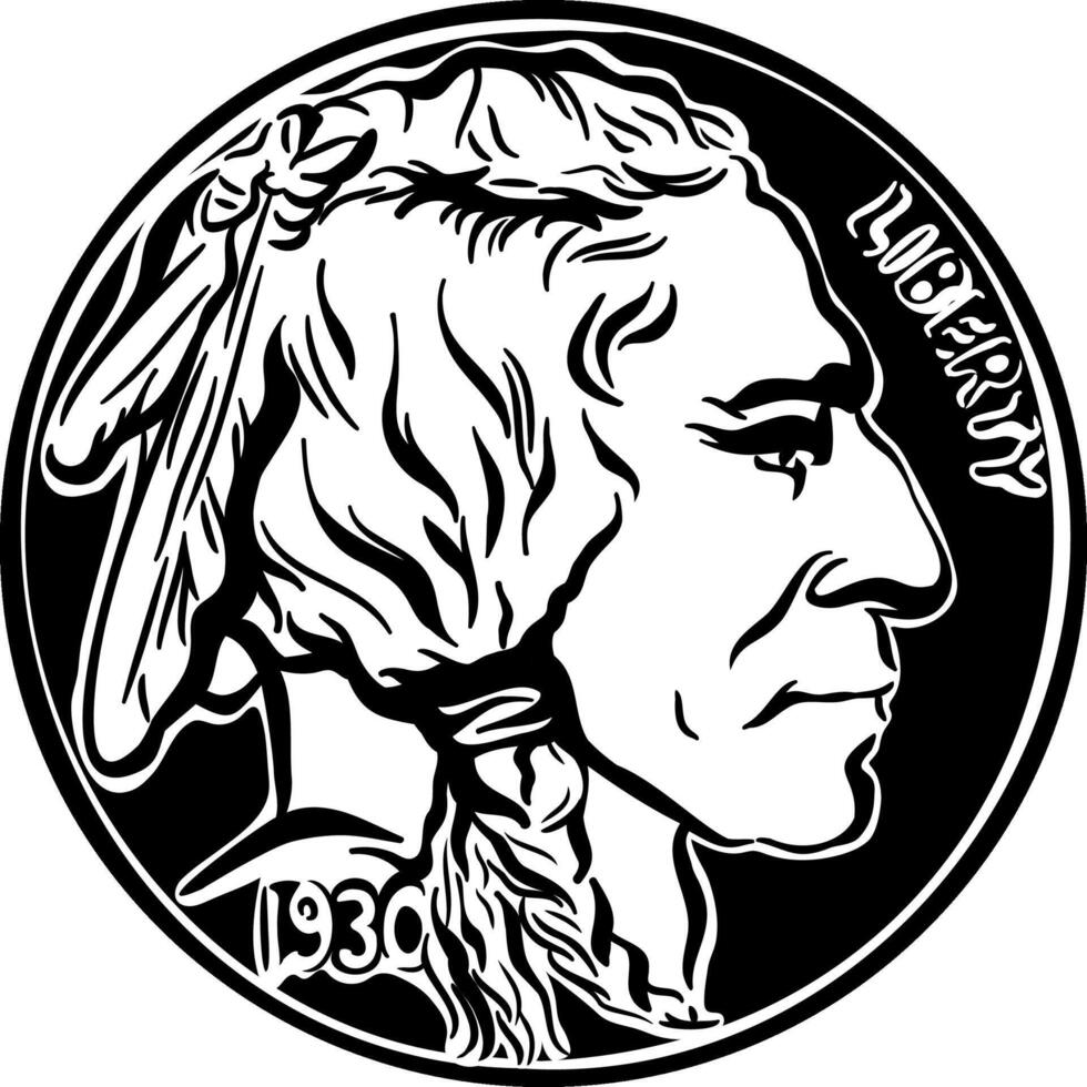 American Buffalo gold coin vector