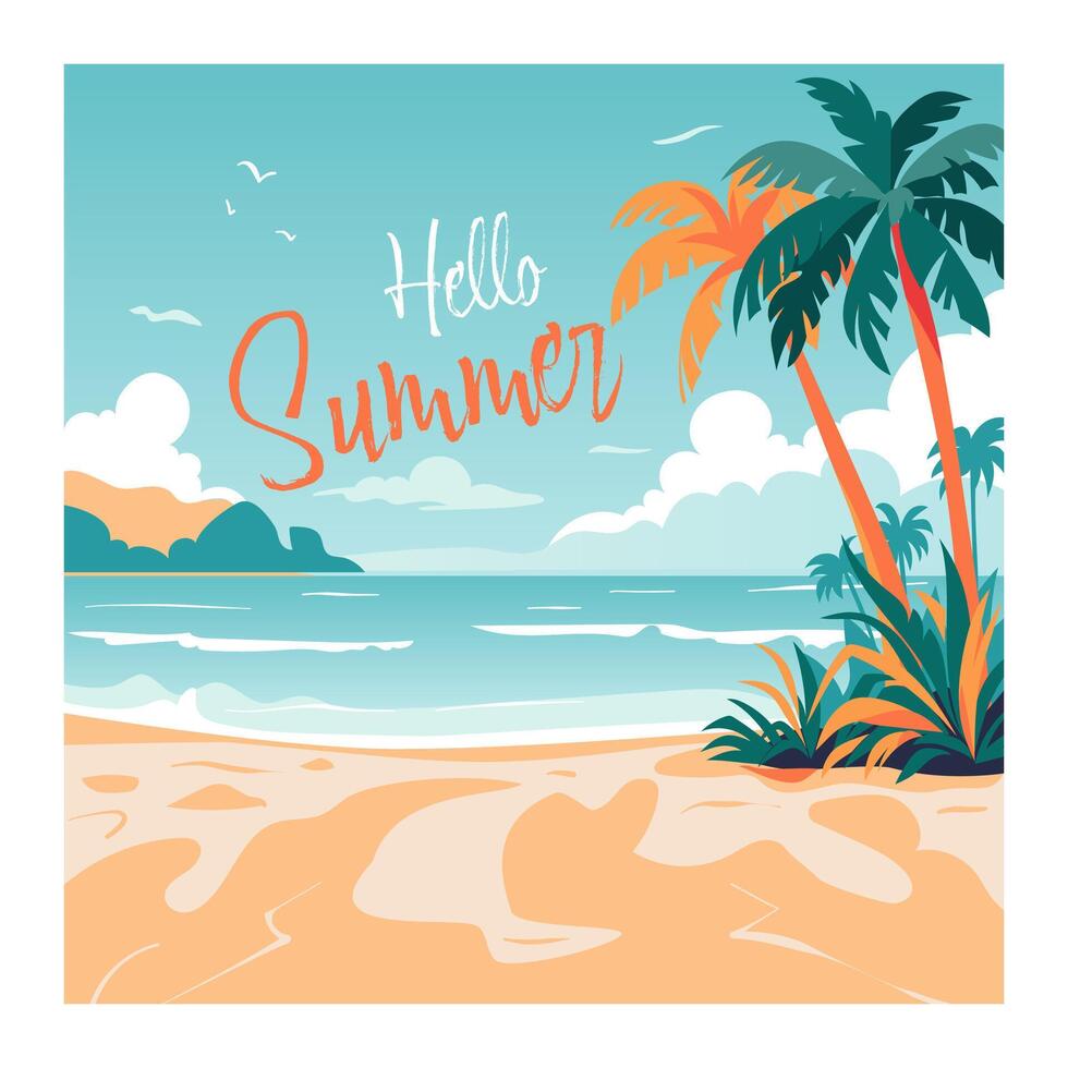 Summer and Travel concept with tropical beach vector