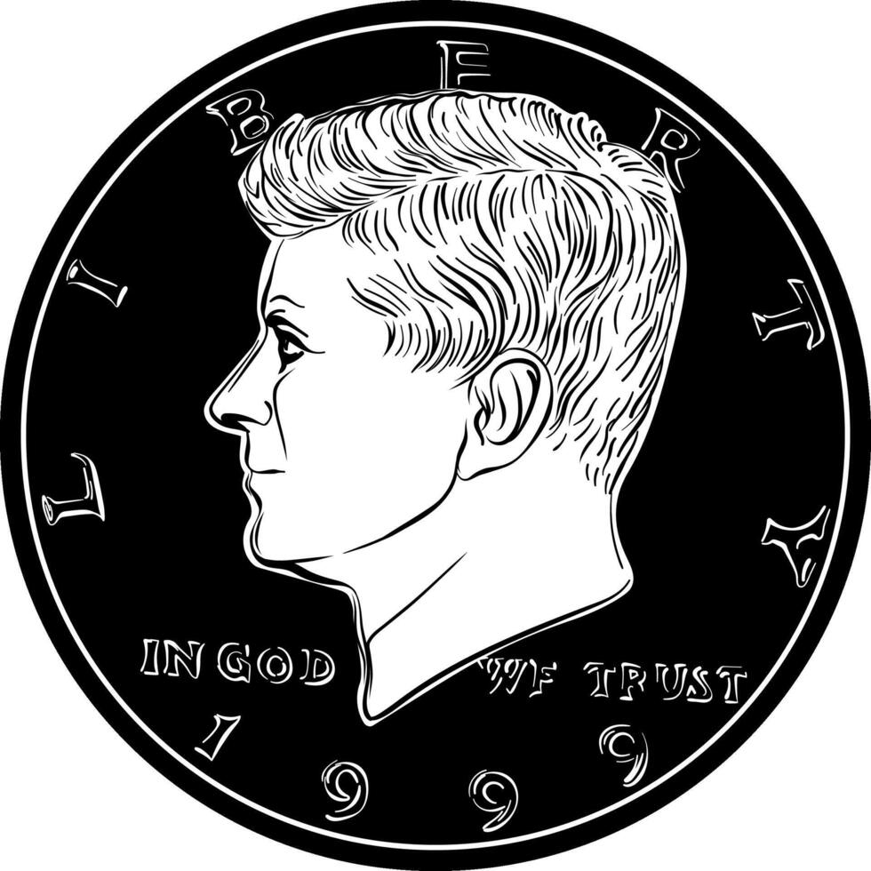 United States coin Half dollar vector