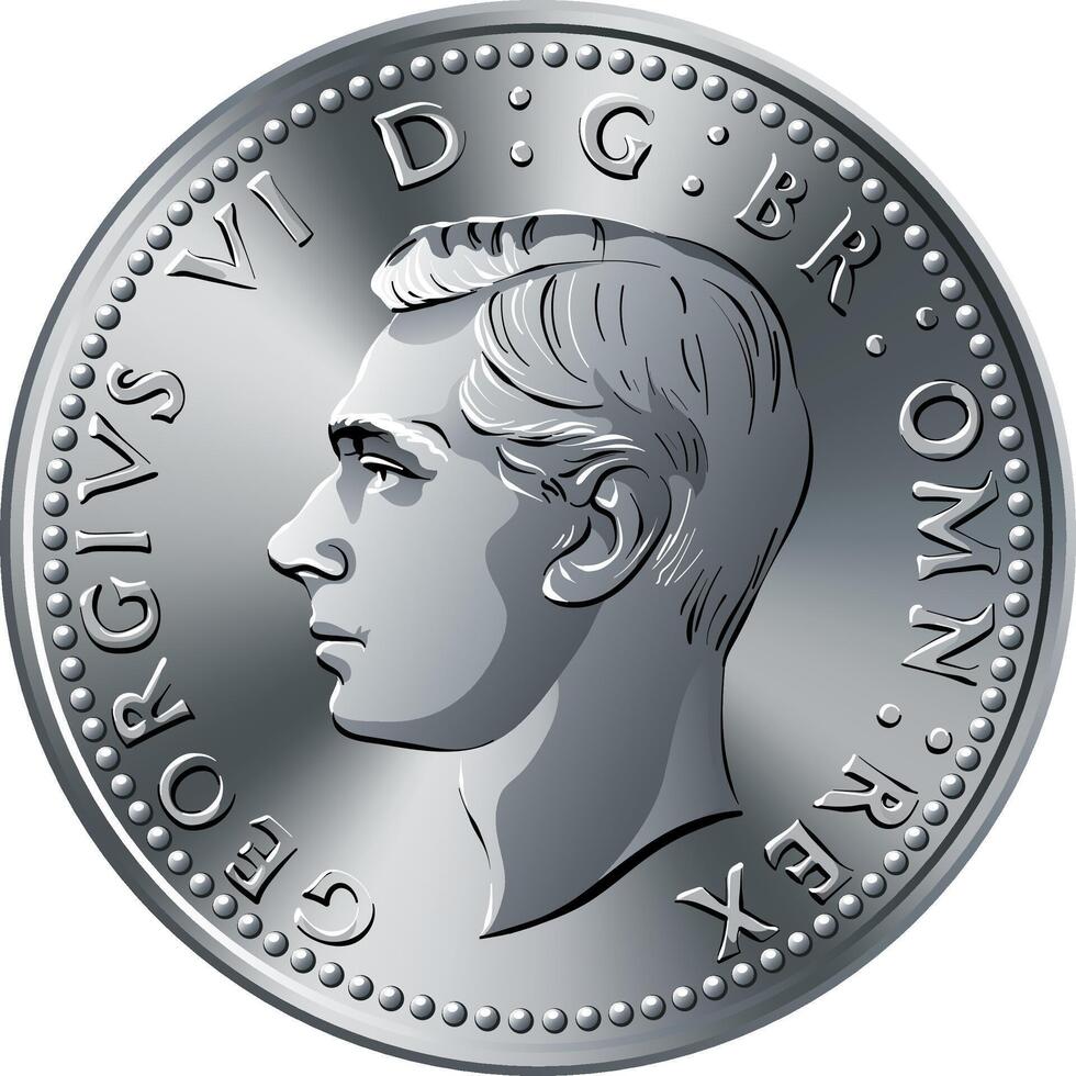 británico moneda Rey Jorge vi florín vector