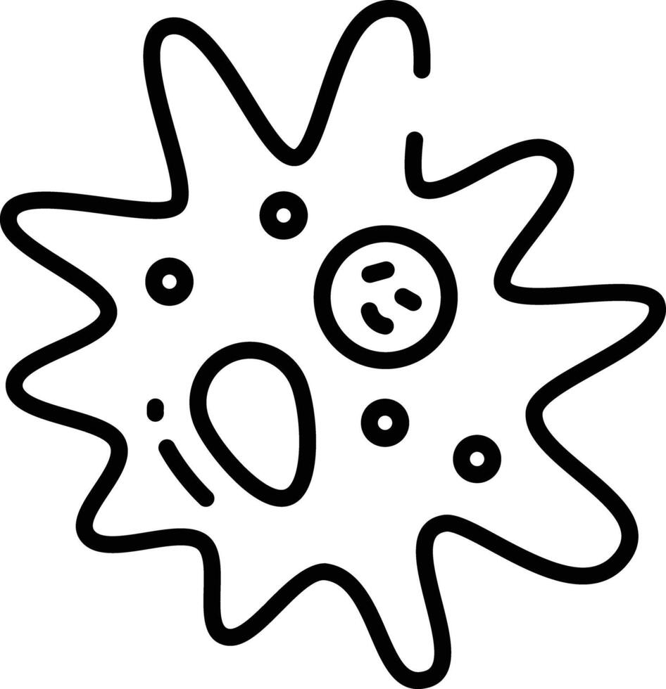 Amoeba outline illustration vector