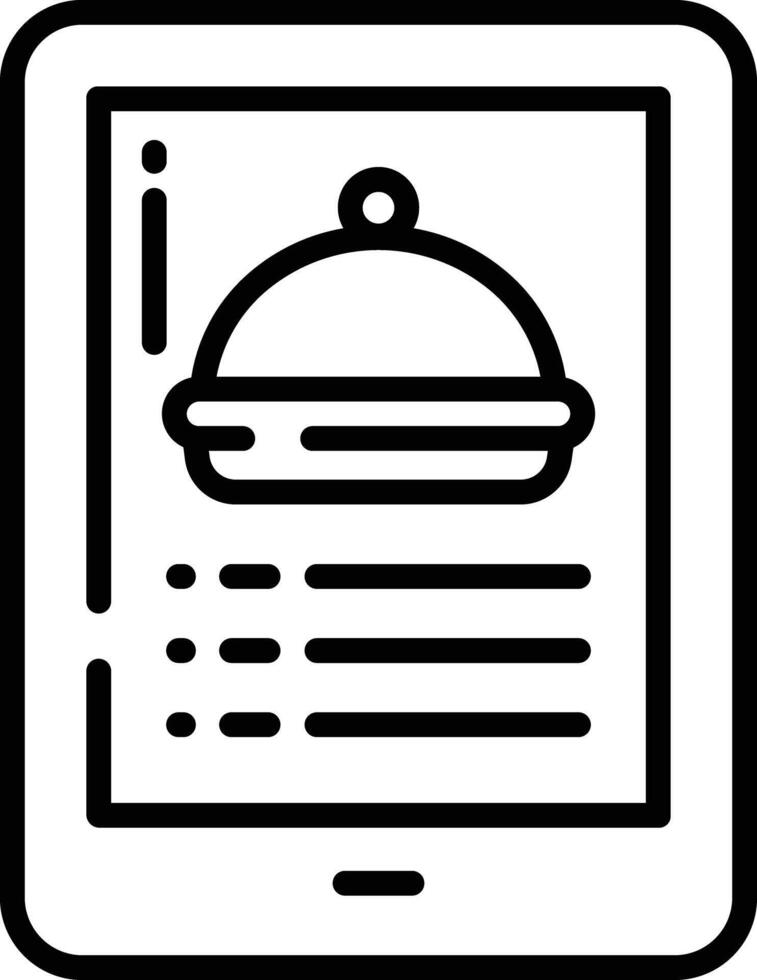 tab food menu outline illustration vector