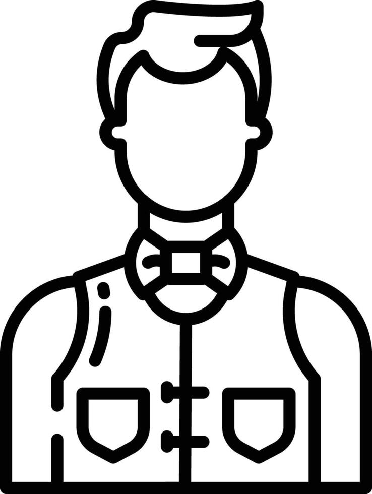 Food Service Men outline illustration vector