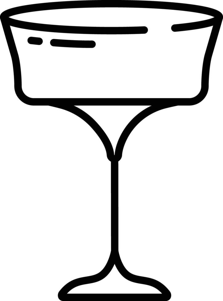 Bar glass outline illustration vector