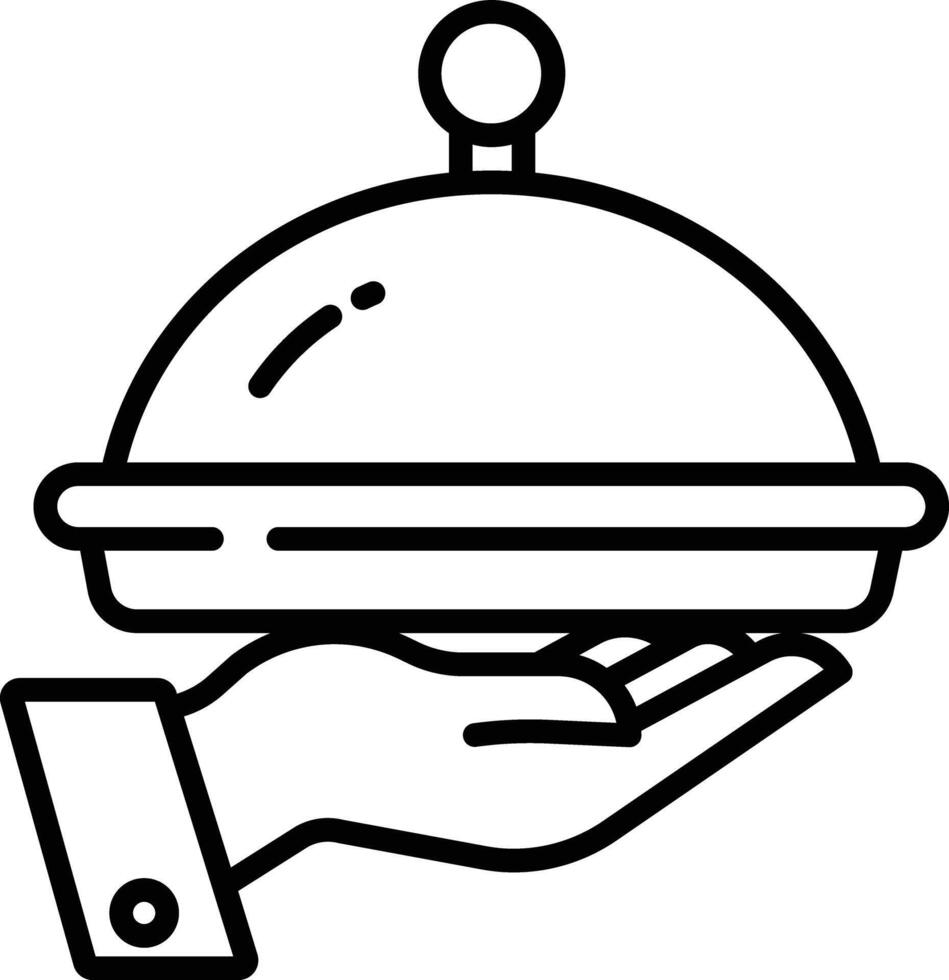 Food serving outline illustration vector