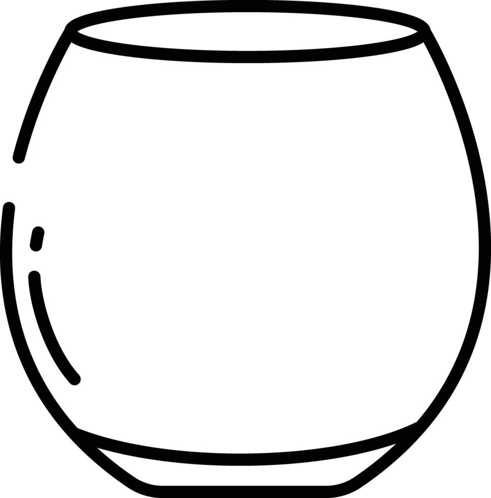 Bar glass outline illustration vector