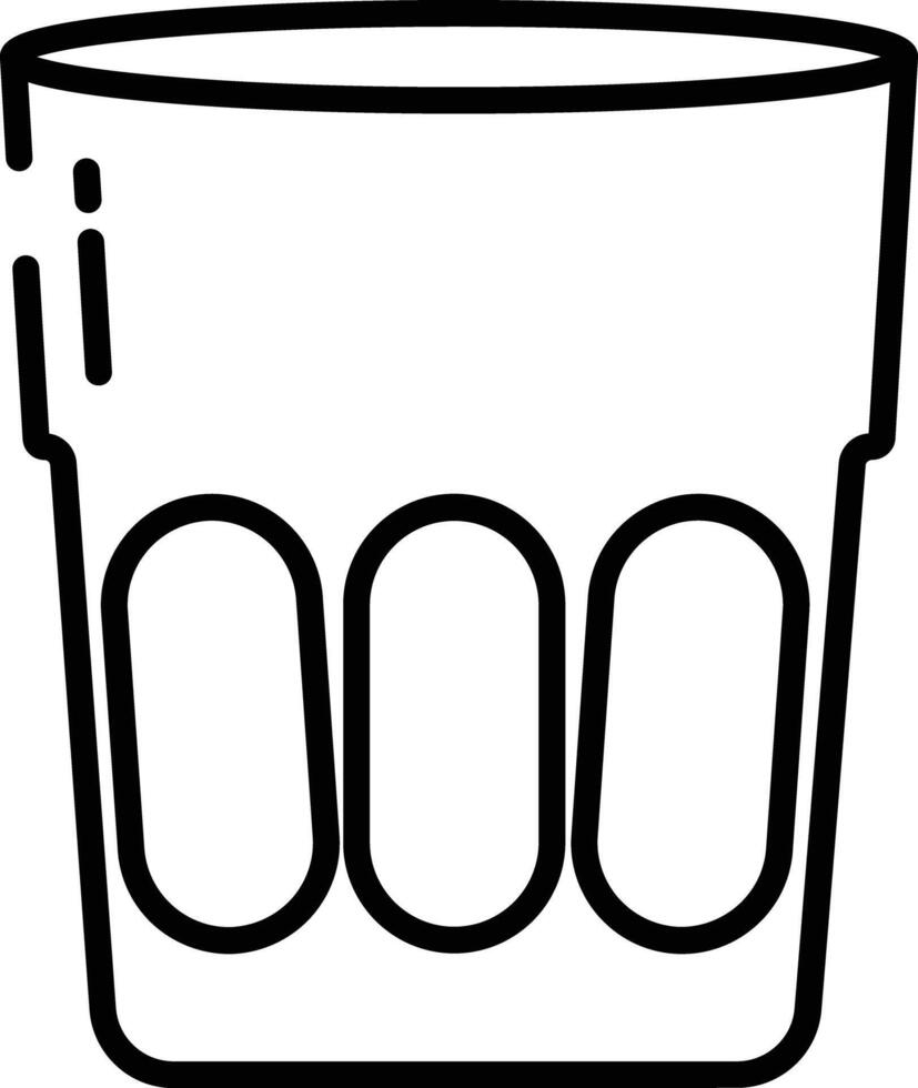 Bar glass outline illustration vector