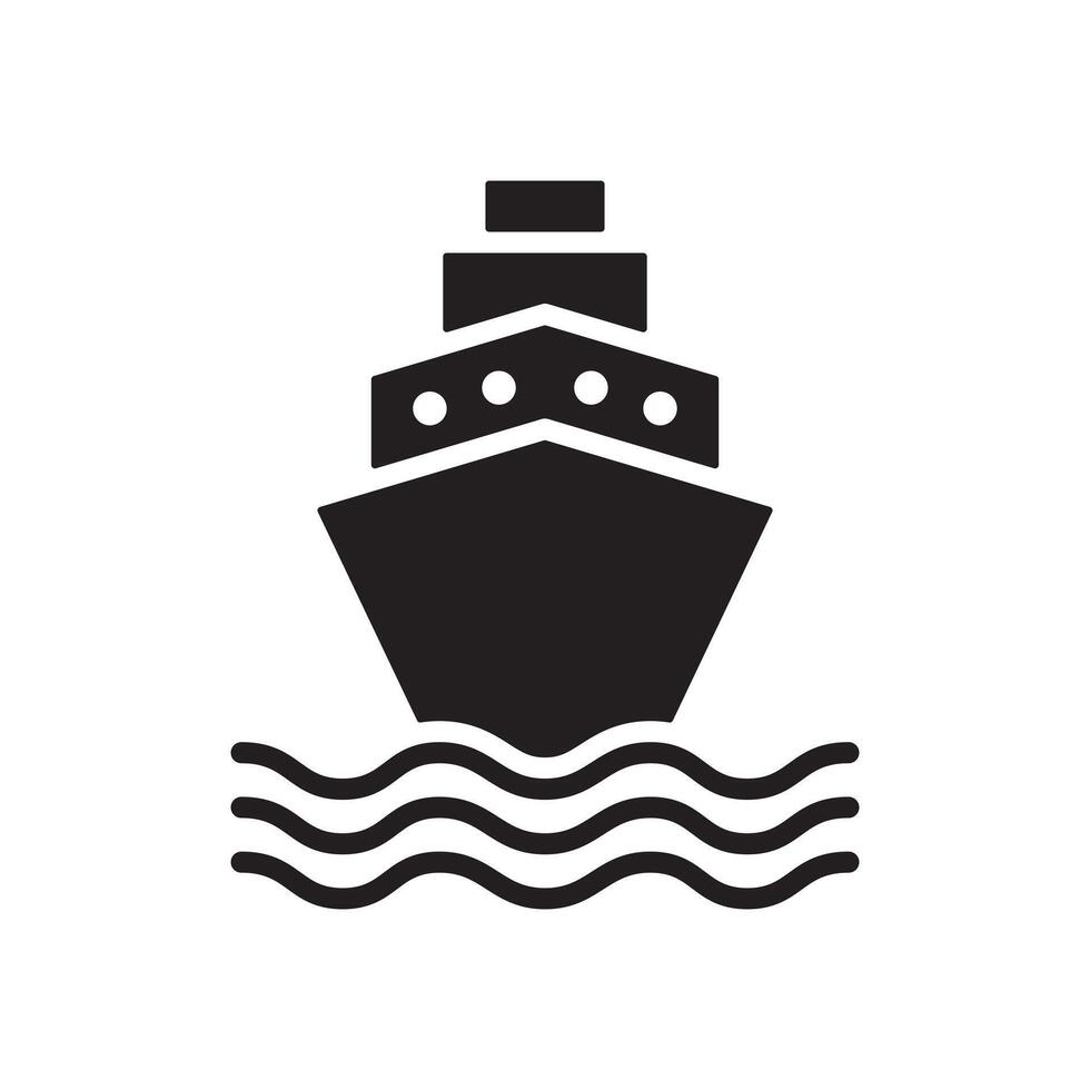 ship cruise cargo yacht icon flat illustration vector