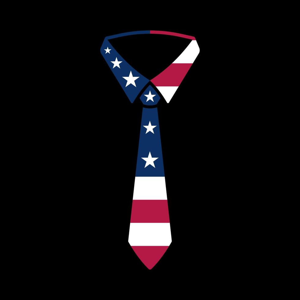 tie america flag design illustration vector