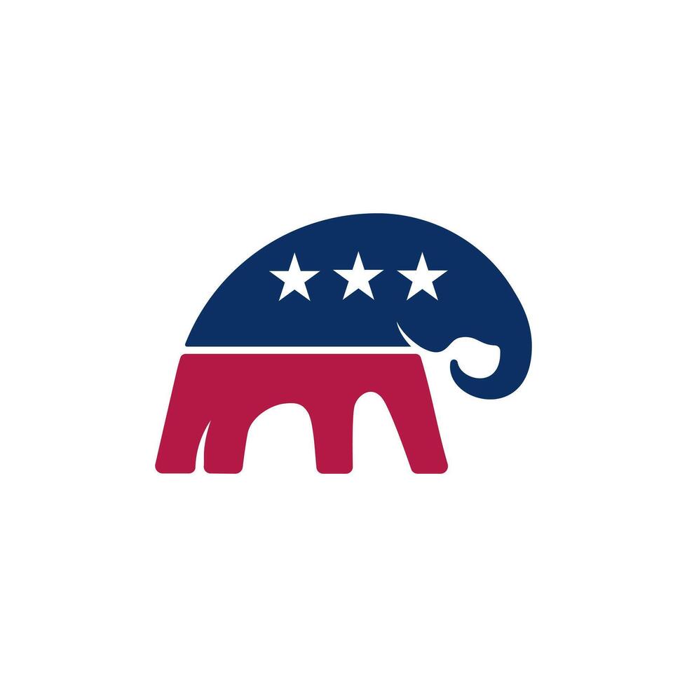 elefante republicano fiesta icono plano en blanco antecedentes vector