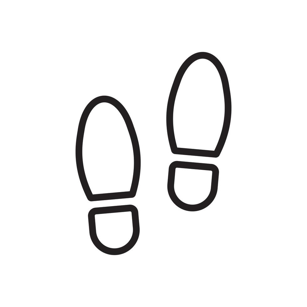 line icon footsteps isolated on white background vector