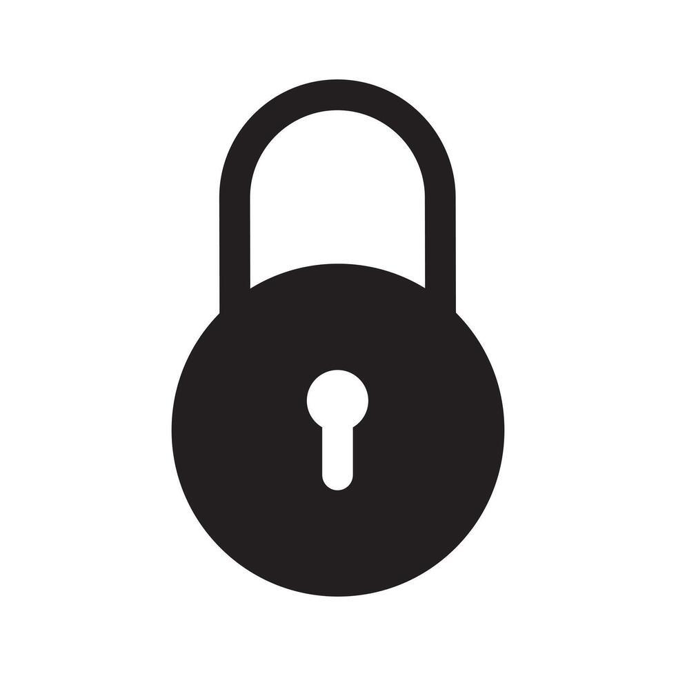 padlock icon flat on white background vector