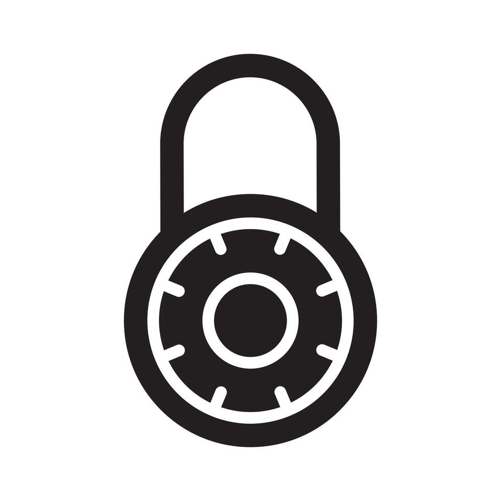 combination lock icon flat illustration vector