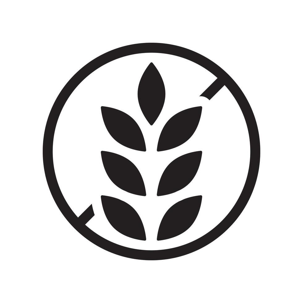 gluten free product label icon flat on white background vector