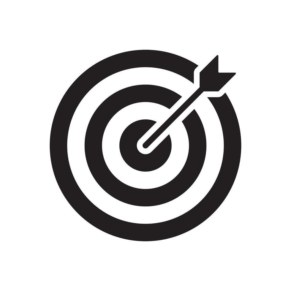 target bullseye with arrow icon flat design illustration vector