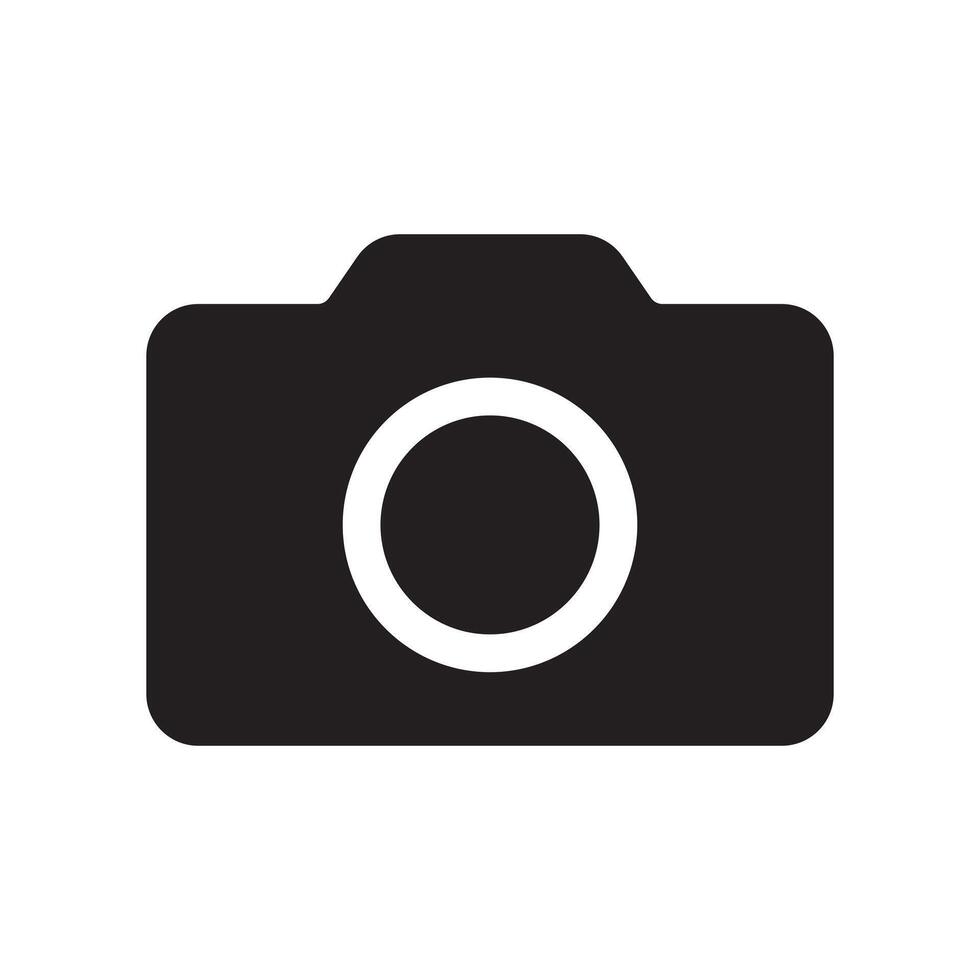 camera photography icon symbol flat on white background vector