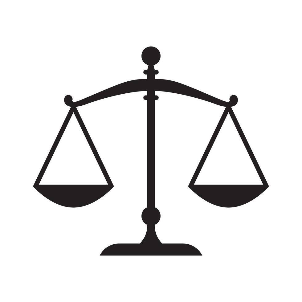 scales of justice icon flat isolated on white background vector