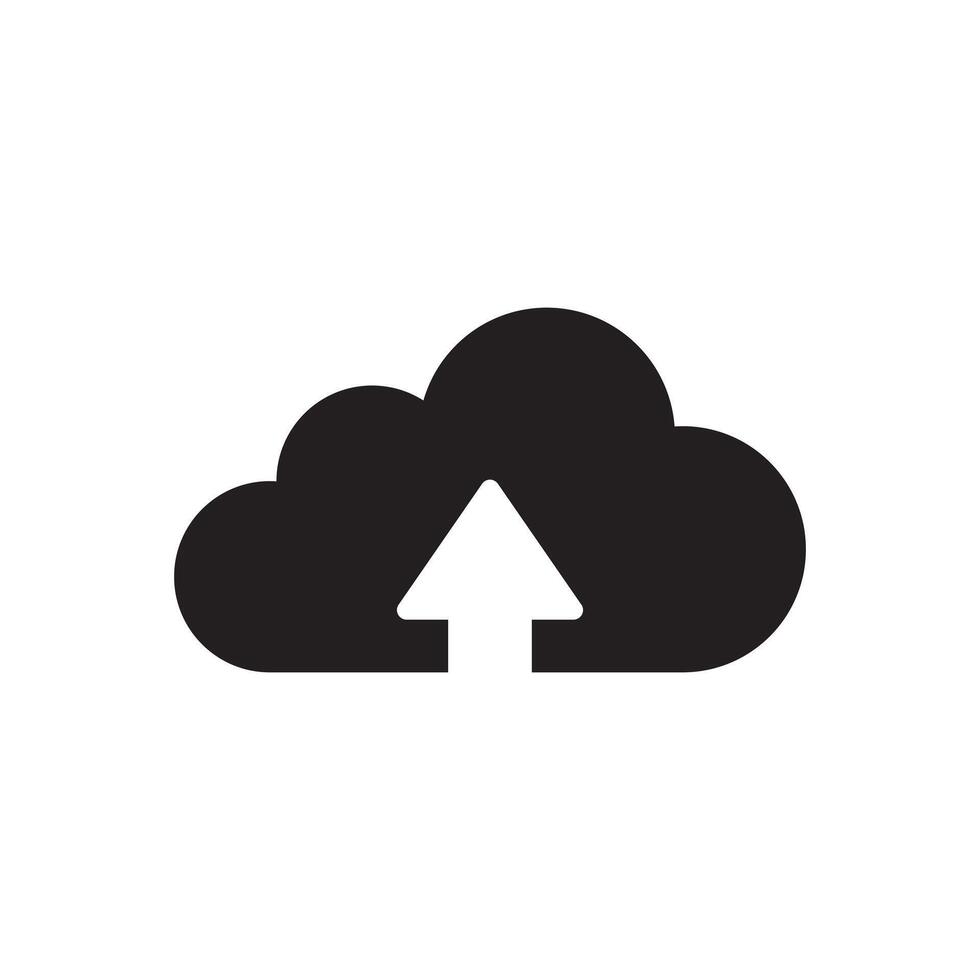 upload cloud icon flat illustration vector