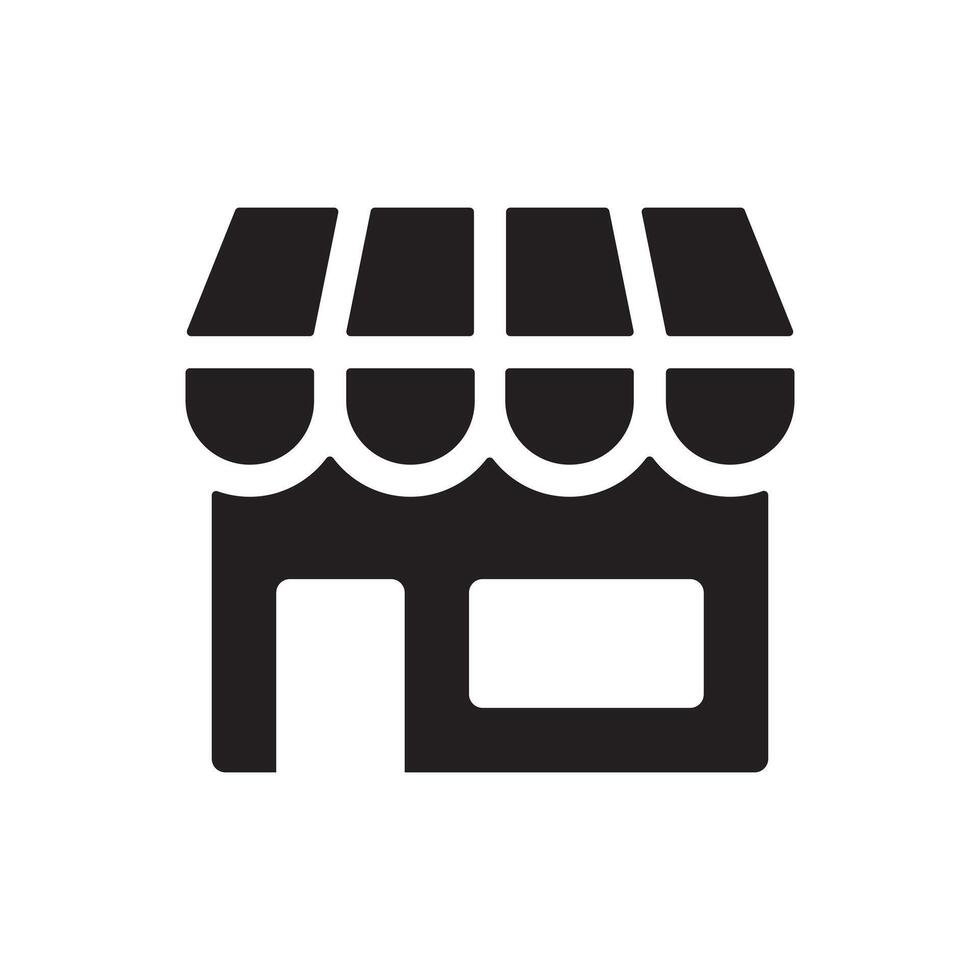 store shop online icon flat isolated on white background vector