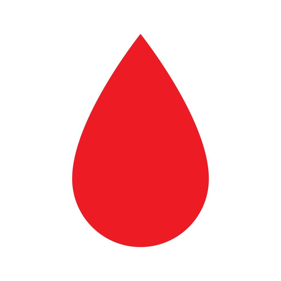 red blood drop icon flat illustration vector