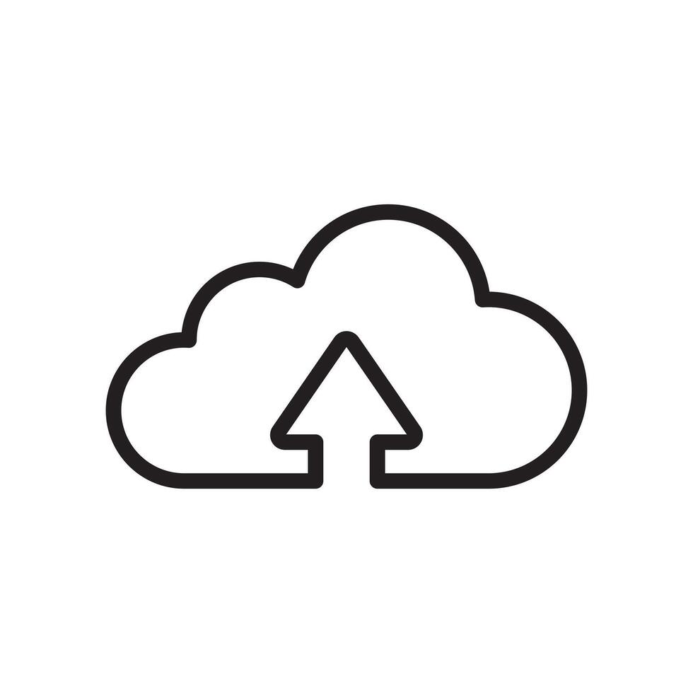 line icon uploading cloud isolated on white background vector