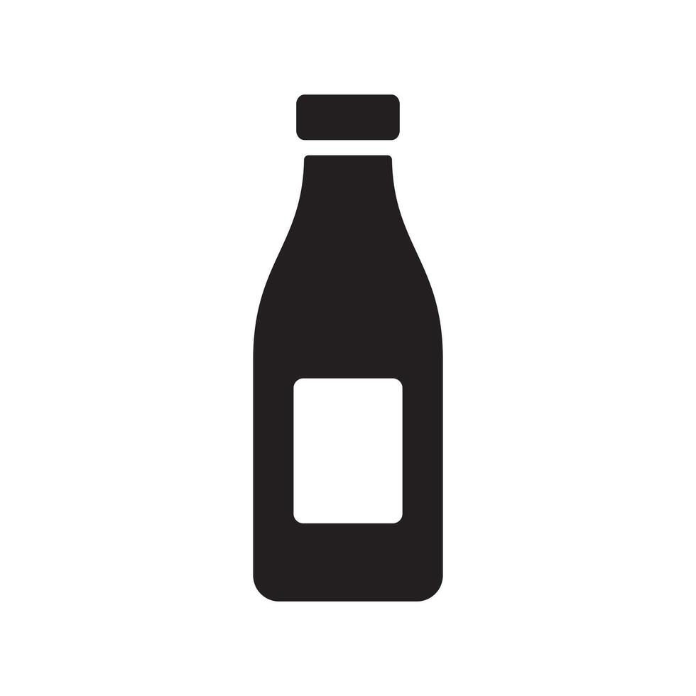 milk bottle container icon flat illustration vector