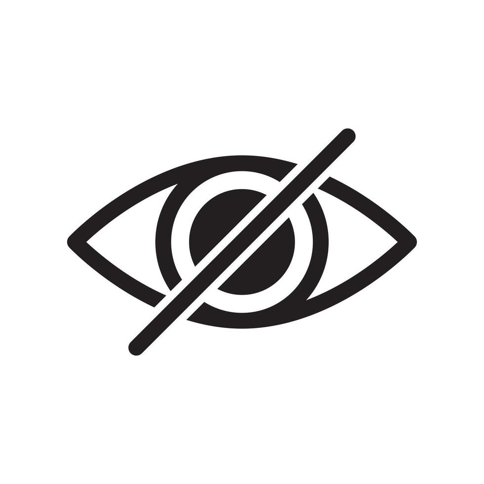 private hidden eye crossed icon symbol isolated on white background vector