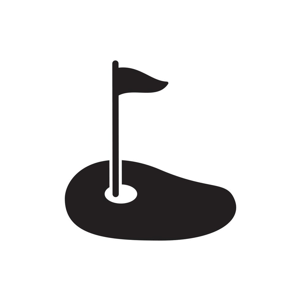 golf course and flagstick icon design illustration vector