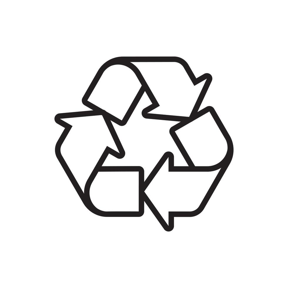 line icon recycle isolated on white background vector