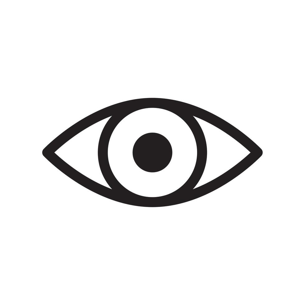 simple line icon eye view isolated on white background vector