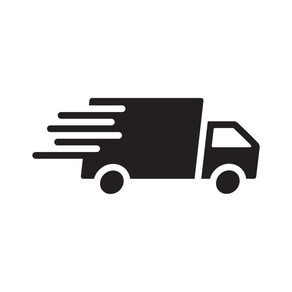 fast delivery truck icon flat vector