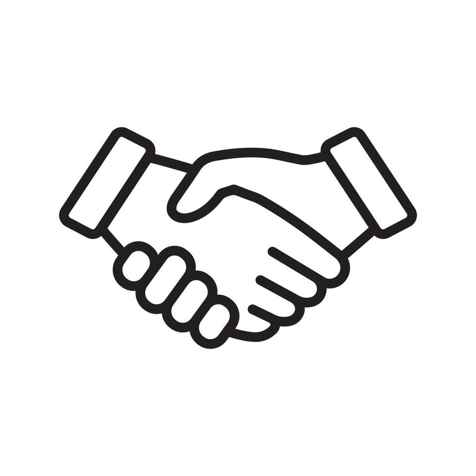 line icon handshake isolated on white background vector