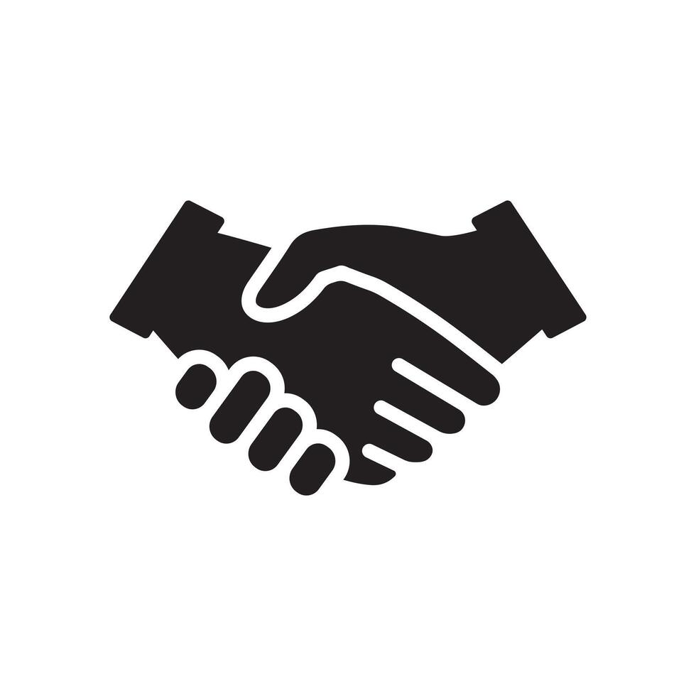 business handshake icon logo flat vector