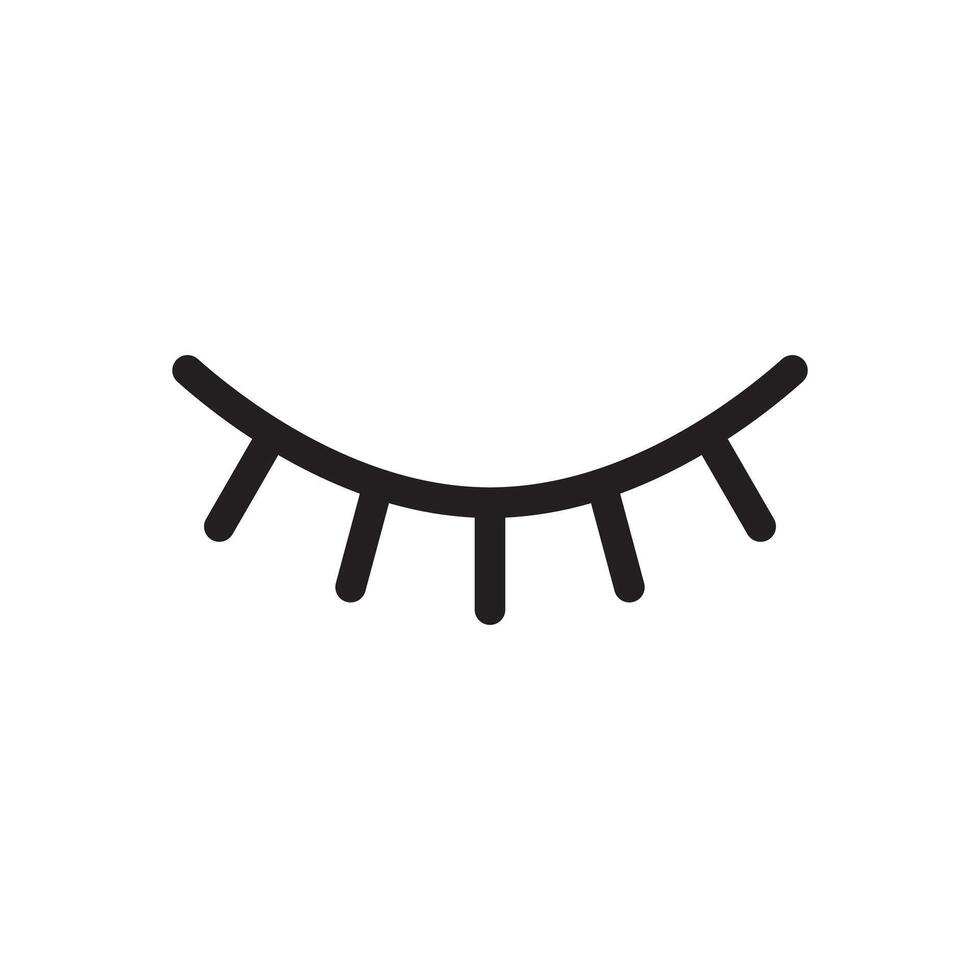 eye closed icon flat illustration vector