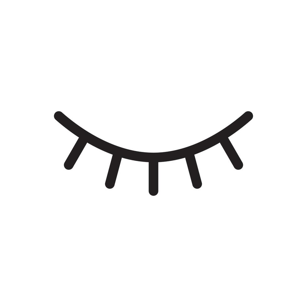 eye closed icon flat illustration vector