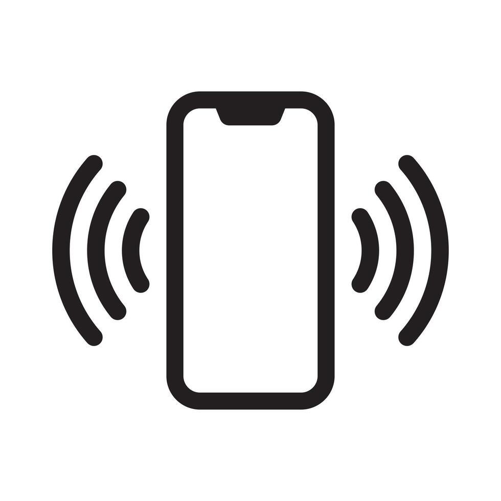 line icon mobile phone vibrating ringing flat illustration vector