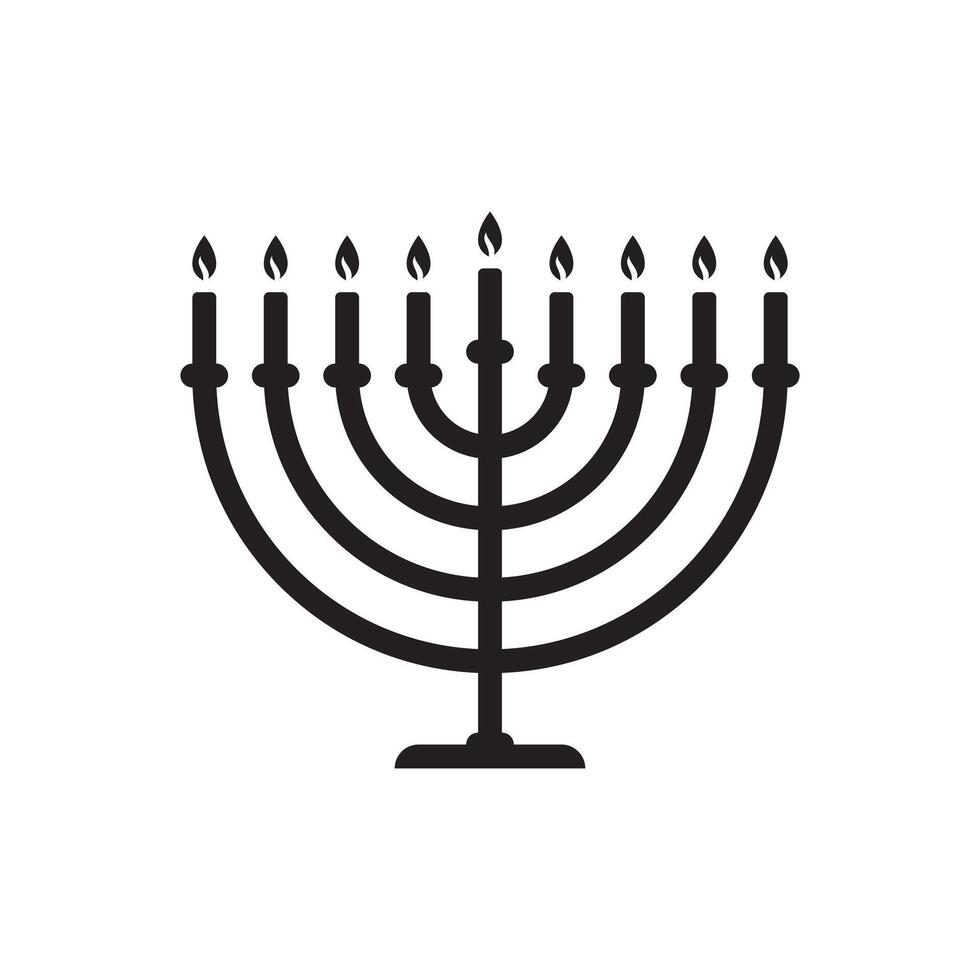 hanukkah menorah icon isolated on white background vector
