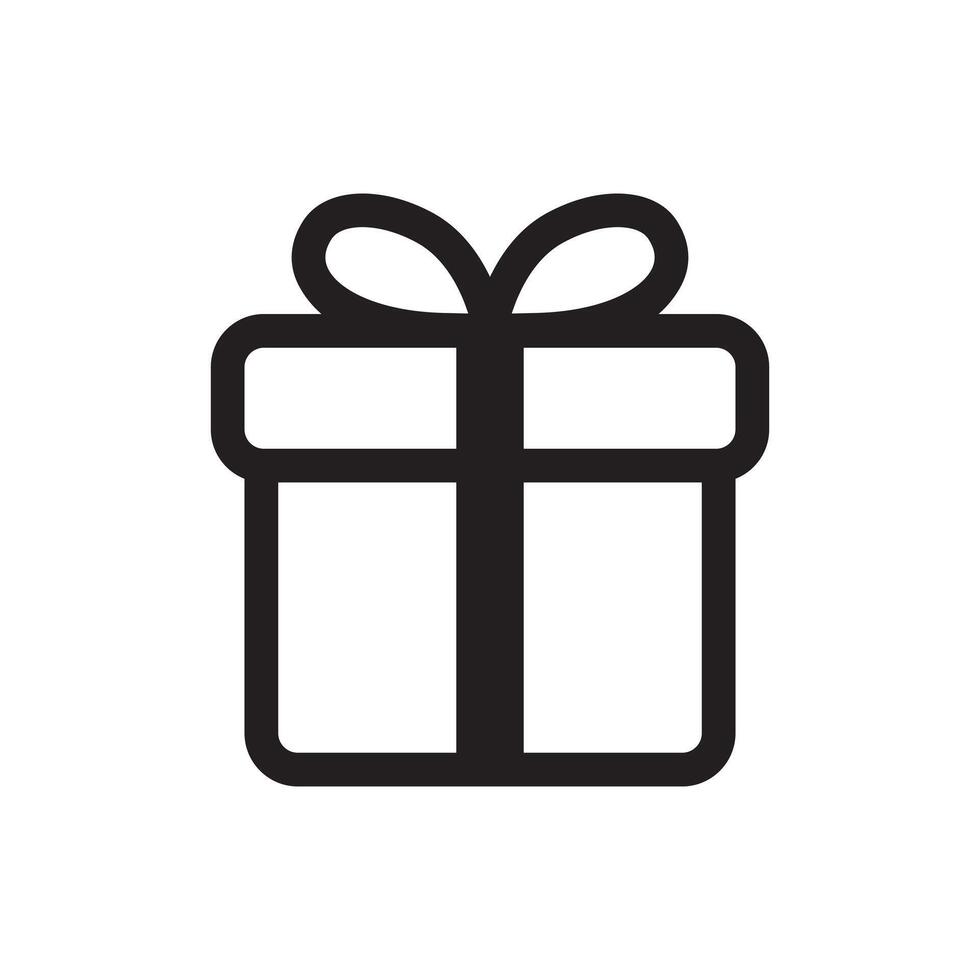 line icon gift design flat for app and websites vector