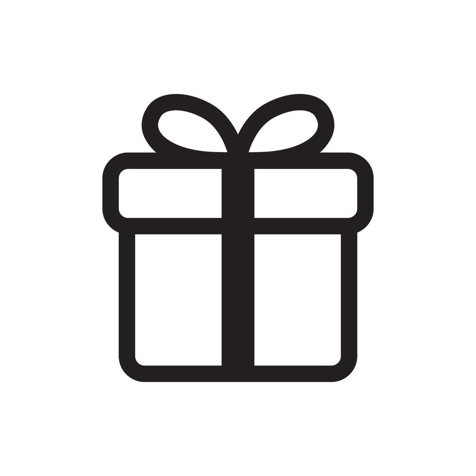 línea icono regalo diseño plano para aplicación y sitios web vector