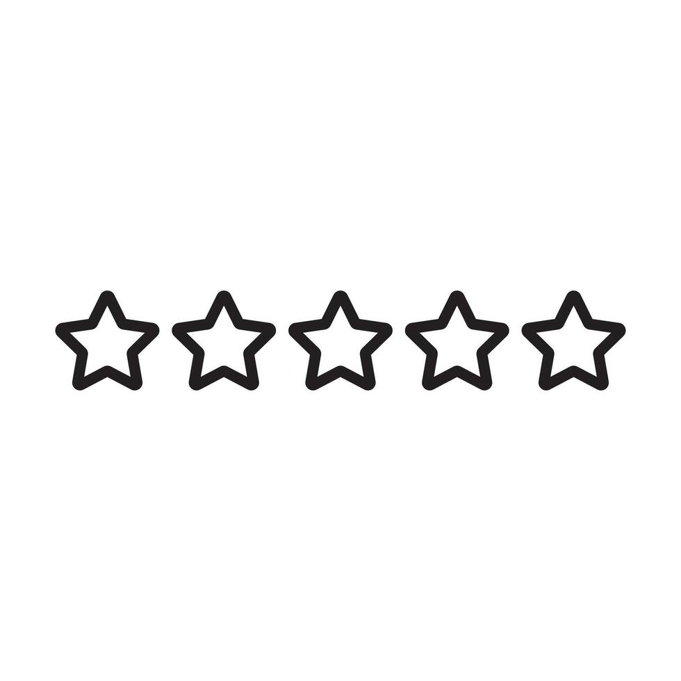 line icon rating five stars flat illustration vector